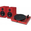 Pro-Ject JukeBox E1 HiFi Set Red - Kompletní stereofonní audio systém s gramofonem (9pjukee1hsr)
