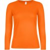 Dámske tričko B&C E150 dlhý rukáv - oranžové, XL