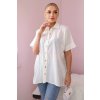 Kesi Cotton ecru shirt with short sleeves šedá