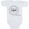 Body krátky rukáv Baby Nellys Made with love sivé