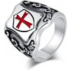 Prsteň z chirurgickej ocele Templársky kríž - Knight's Cross - 57 (US 8)