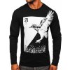 Čierne pánske tričko s dlhými rukávmi a potlačou Bolf 146741