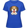 Premium Tričko Ilustrácia sediaceho psíka Royal blue