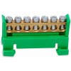ELCON s.r.o. Rozbočovací mostík PE-7CZ zelený (7x 16 mm2) - 63 A na DIN lištu