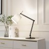 Stolná lampa Lucande Caelia, čierna, textilná, nastaviteľná - 10020254