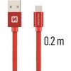 Dátový kábel Swissten USB-C (Type-C) 0,2 m červený