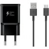 Samsung 15W Cestovní nabíječka + USB-C Datový Kabel Black (OOB Bulk) EP-TA200EBE + EP-DR140ABE