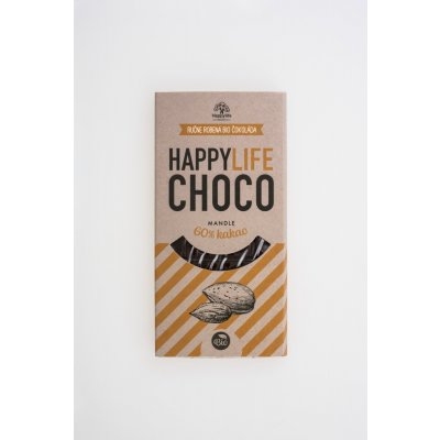 HAPPYLIFE Choco čokoláda 60% horká s mandľami 70 g BIO