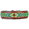 Kay-line kožený obojok Aztec zelený veľ. 40 (30-35 cm)