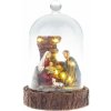 Betlehem v sklenenej kupole, 7 LED, 2xAAA, interiér, 11,80x11,80x19 cm