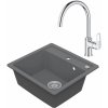 Drezový set Grohe 1/C - Granitový drez 530x500 mm, sivá + Drezová batéria Grohe Bau Loop