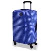 Obal na cestovný kufor BERTOO - modrá/bodky XL-XXL