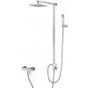 BELAGGIO TORINO 2856 Nástenný sprchový stĺp s hranatou vodovoní batériou s príslušenstvom, CHROM, rozteč 150mm TO2856