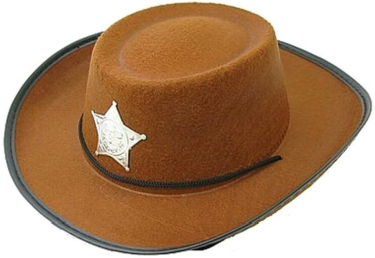 JUNIOR Kovbojský klobúk s hviezdou hnedý