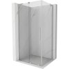 Mexen Velar L, sprchový kút s posuvnými dverami 90 x 85 cm, 8mm číre sklo, brúsená oceľ, 871-090-085-03-97