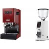 Gaggia New Classic EVO BC, red + Eureka Atom W 75, white