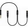 SES 2v1 Redukcia Audio Jack 3.5mm pre slúchadlá a mikrofón s Audio Jack 3.5 mm konektorom čierna 8624