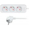Solight predlžovací prívod 3m, 3 zásuvky, 16A/3680W, PVC, biely PP03X