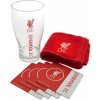 Liverpool FC Barový set Liverpool FC, pohár, utierka, podtácky