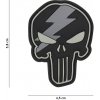 Reintex PVC nášivka PUNISHER THUNDER - GREY (Sivá gumená nášivka s 3D efektom na suchý zips s motívom PUNISHER THUNDER od Reintexu)