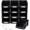 Úložné boxy 165x110x75 Modulárny regál do dielne + štítky x12