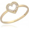 MOISS RA004879 - Prsteň zo žltého zlata srdiečko so zirkónmi 58 1.35 g