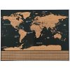 Malatec Veľká Stieracia mapa sveta s vlajkami Deluxe 82 x 59 cm čierna