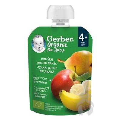 Gerber Organic kapsička hruška jablko a banán 90 g
