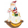 Dekorácia MagicHome Vianoce, Santa na koni, LED, polyresin, 12x5,5x18 cm