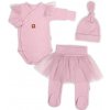 Baby Nellys Rebrovaná rastúca súprava 3D Lux Sweet Angel púdrovo ružová