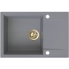 Sink Quality Sink55, kuchynský granitový drez 680x460x215 mm + zlatý sifón, šedá, SKQ-SINK.D.1KDO.XG