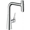Drezová batéria Hansgrohe Metris s vyťahovacou spŕškou, 2 prúdy chróm 73822000