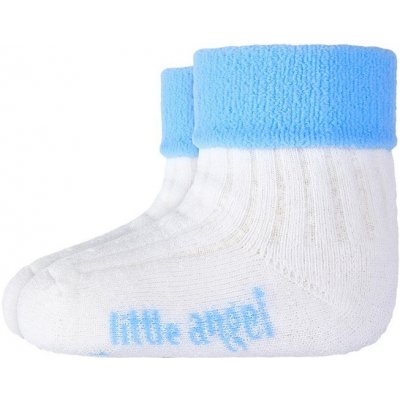 Little angel Ponožky froté Outlast bílá/sv.modrá