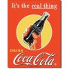 Plechová cedule COKE Real Thing - Bottle