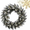 Zasnežený vianočný veniec na dvere 50 cm, 50 LED