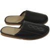 Pánske čierne celokožené papuče TIBOR