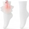 BE SNAZZY Biele slávnostné ponožky s tylovou ozdobou a labutou Vel. 18 - 23