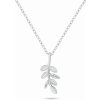 Brilio Silver Pôvabný strieborný náhrdelník Lístky so zirkónmi NCL180W