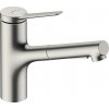 Hansgrohe Zesis M33 - Páková kuchynská batéria 150, vyťahovacia sprška, 2jet, vzhľad nerezu 74800800
