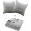 douceur d'intérieur Sivá zamatová súprava prikrývky a obliečky na vankúš Solange 240x260