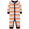 CARTER'S Overal bez nožičiek na cvoky Sleep and Play Orange Stripes chlapec 3 m, vel. 62