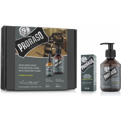 Proraso Cypress & Vetyver šampón na fúzy 200 ml + olej na fúzy 30 ml darčeková sada