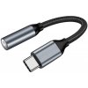 AppleKing opletená redukcia USB-C male / 3,5 mm jack female pre iPhone / iPad / MacBook - strieborná - možnosť vrátiť tovar ZADARMO do 30tich dní