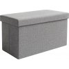 Ruhhy skladacia truhlica na sedenie 60x30x30 cm s vekom v sivej farbe, 54 l úložný priestor, nosnosť do 80 kg - sedacia kocka s vankúšom do obývačky a spálne 25996