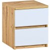 Nábytek PEGAS s.r.o. Noční stolek ARCA AR10, Bílá arktická + Dub Wotan