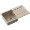 SAMONA Vstavaný granitový drez s odkvapkávacou plochou, 77x44 cm, béžový 30874505