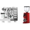 Rocket Espresso Appartamento, white + Eureka Atom W 75, ferrari red