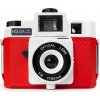 HOLGA 120 GCFN, fotoaparát s bleskom a skleneným objektívom, červený