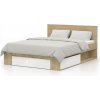 Wilsondo Manželská posteľ s úložným priestorom Loris 160x200 - dub cremona / biela