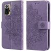 Peňaženkové kožené puzdro 7-petals na Xiaomi Redmi Note 10/10S - Svetlo fialová